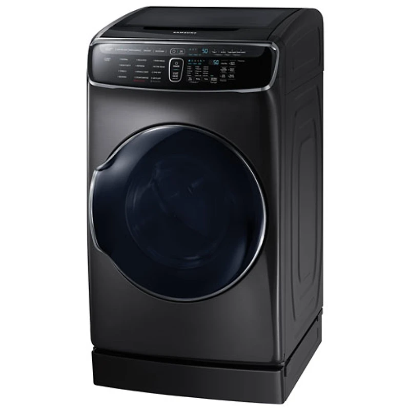 Samsung 7.5 Cu. Ft. Large Capacity Electric Dryer with Moisture Sensing, Steam, Energy Star & Wi-Fi (DVE60M9900V) - Black Stainless Steel