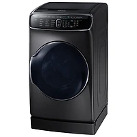 Samsung 7.5 Cu. Ft. Large Capacity Electric Dryer with Moisture Sensing, Steam, Energy Star & Wi-Fi (DVE60M9900V) - Black Stainless Steel