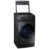Samsung 7.5 Cu. Ft. Large Capacity Electric Dryer with Moisture Sensing, Steam, Energy Star & Wi-Fi (DVE60M9900V) - Black Stainless Steel
