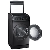 Samsung 7.5 Cu. Ft. Large Capacity Electric Dryer with Moisture Sensing, Steam, Energy Star & Wi-Fi (DVE60M9900V) - Black Stainless Steel