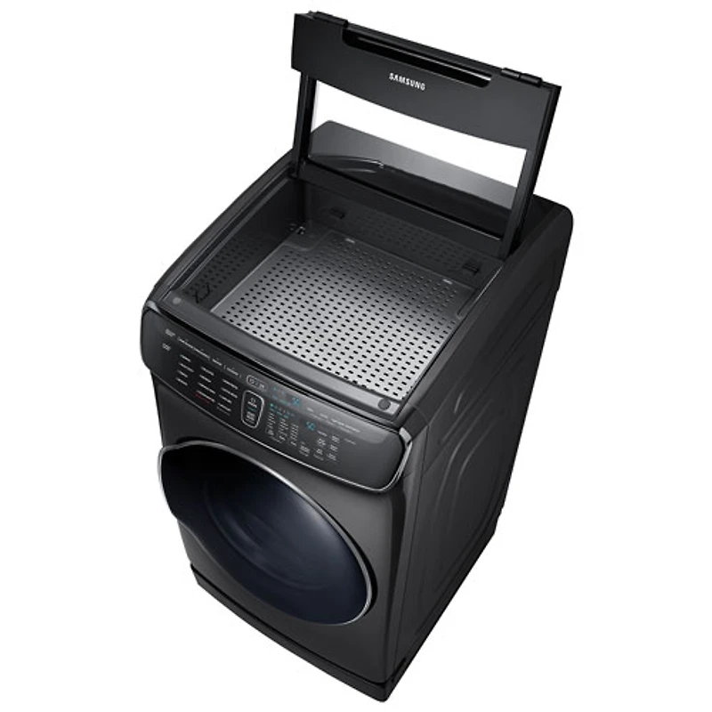 Samsung 7.5 Cu. Ft. Large Capacity Electric Dryer with Moisture Sensing, Steam, Energy Star & Wi-Fi (DVE60M9900V) - Black Stainless Steel