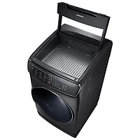 Samsung 7.5 Cu. Ft. Large Capacity Electric Dryer with Moisture Sensing, Steam, Energy Star & Wi-Fi (DVE60M9900V) - Black Stainless Steel
