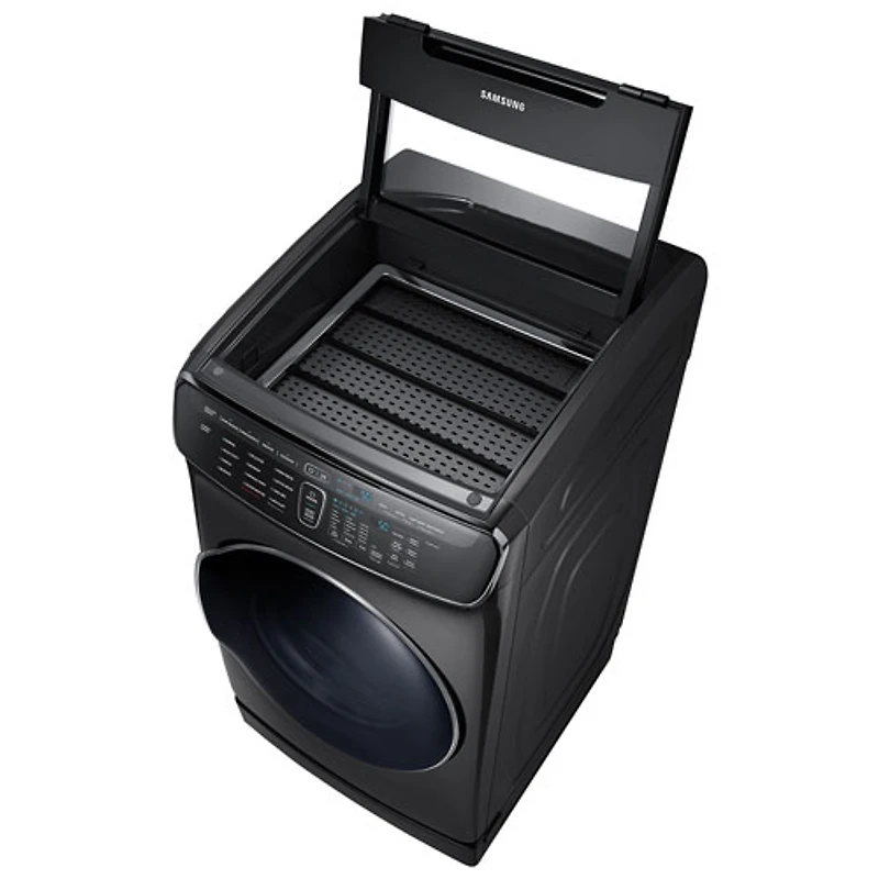 Samsung 7.5 Cu. Ft. Large Capacity Electric Dryer with Moisture Sensing, Steam, Energy Star & Wi-Fi (DVE60M9900V) - Black Stainless Steel