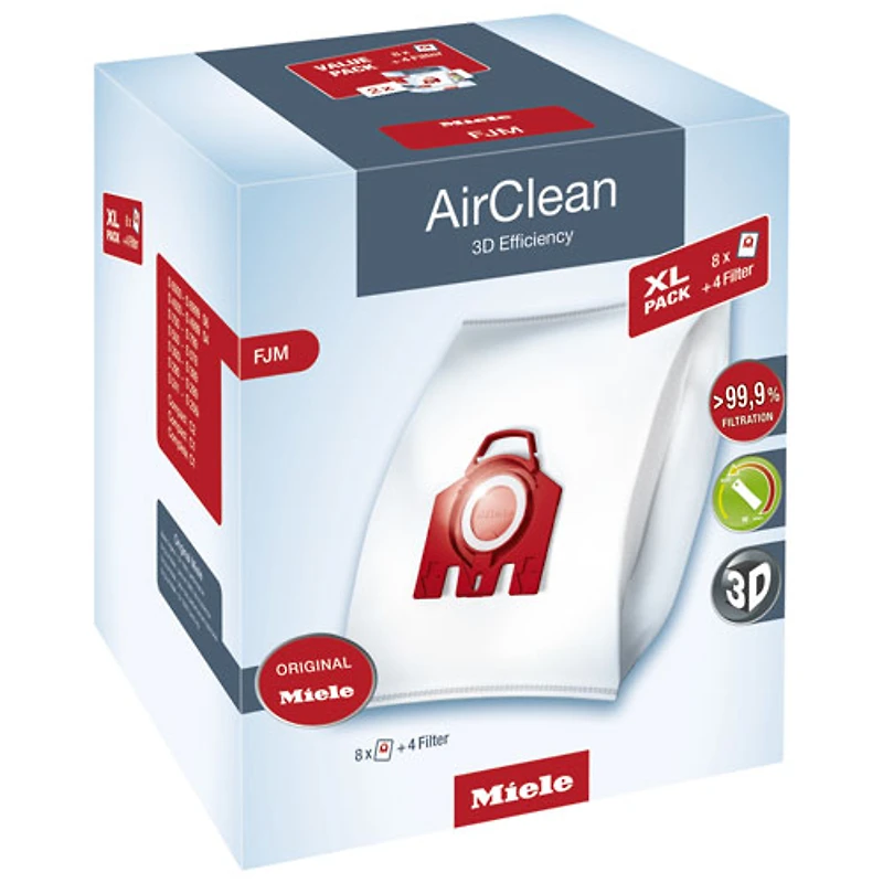 Filtres et sacs d'aspirateur AirClean de Miele (3D F/J/M Value Pack)