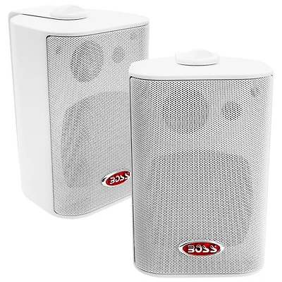 Boss Audio MR4.3W 200-Watt Indoor/Outdoor Weatherproof 3-Way Speaker System - White - Pair