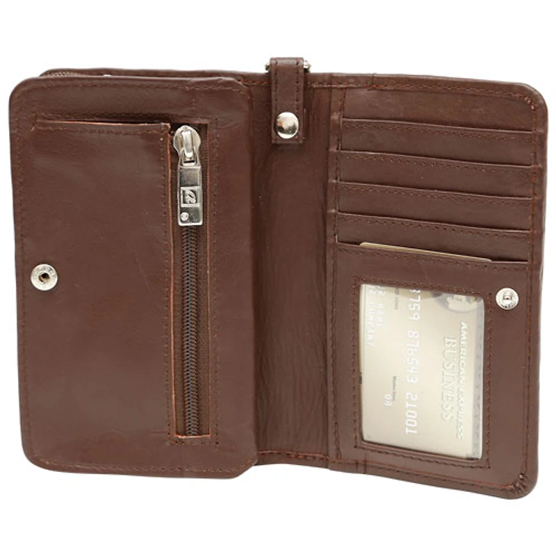 Étui-portefeuille à dragonne en cuir Vita d'Ashlin pour iPhone 6/7 - Brun foncé