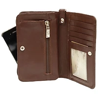 Ashlin Vita Leather Wristlet for iPhone 6/7 - Dark Brown