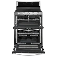 Whirlpool 30" 6.0 Cu. Ft. Double Oven 5-Burner Slide-In Gas Range (WGG745S0FS) - Stainless Steel