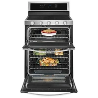 Whirlpool 30" 6.0 Cu. Ft. Double Oven 5-Burner Slide-In Gas Range (WGG745S0FS) - Stainless Steel
