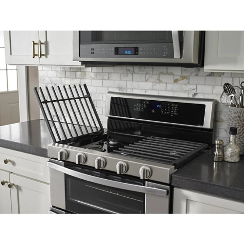 Whirlpool 30" 6.0 Cu. Ft. Double Oven 5-Burner Slide-In Gas Range (WGG745S0FS) - Stainless Steel