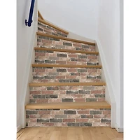 Papier peint autocollant Newport Reclaimed Brick de NuWallpaper - Rouge