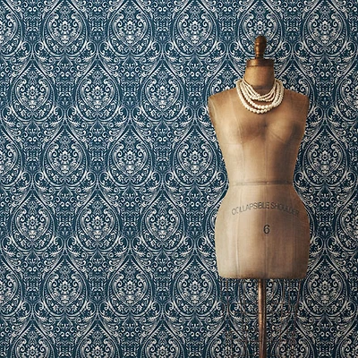 Papier peint autocollant Bohemian Damask de NuWallpaper - Bleu