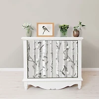 Papier peint autocollant à motifs de bouleaux NuWallpaper - Gris