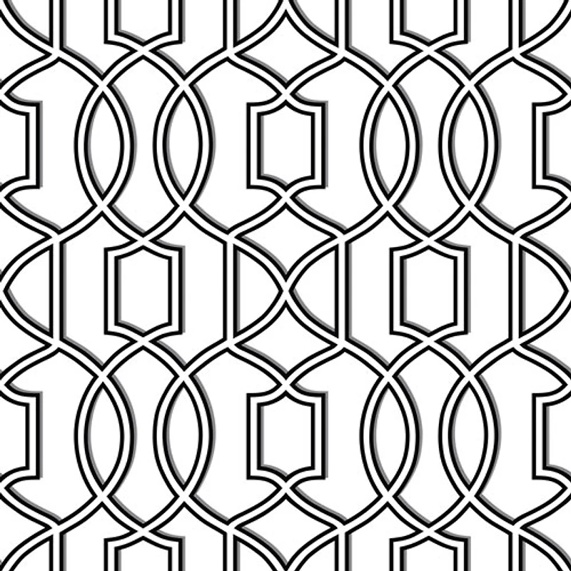 Papier peint autocollant Uptown Trellis de NuWallpaper - Noir/blanc