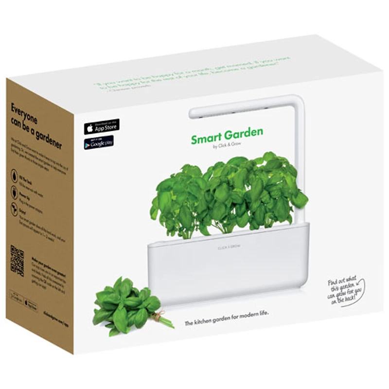 Jardin intérieur intelligent/capsule de basilic de Click & Grow (SGS1US) - Paquet de 3 - Blanc