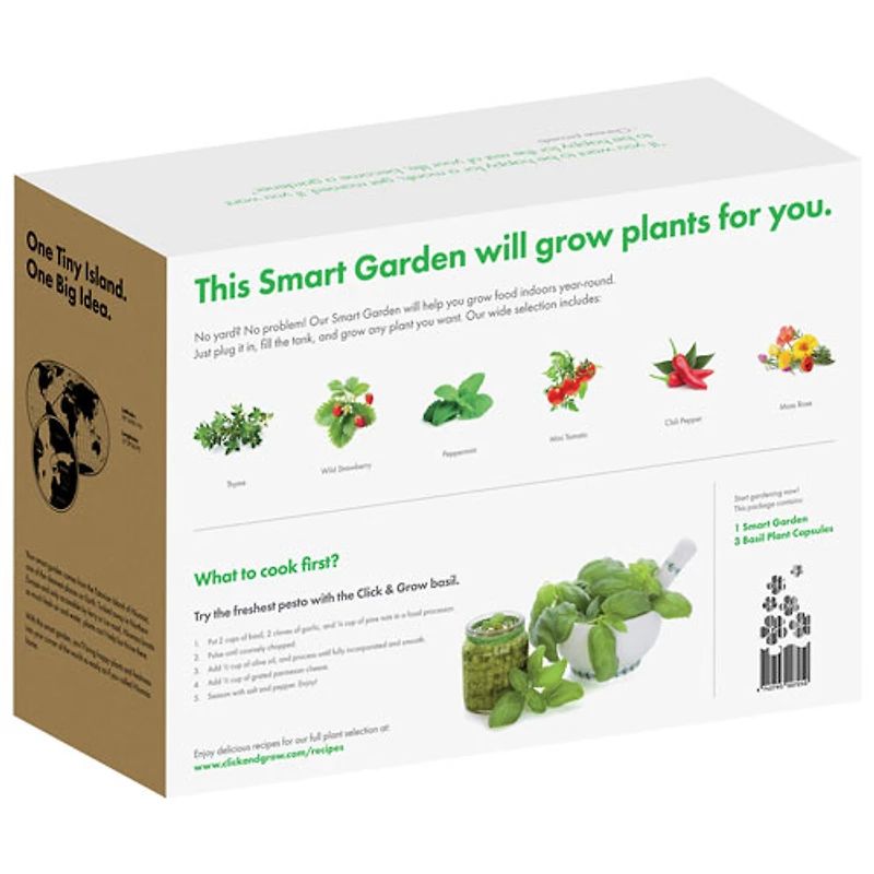 Jardin intérieur intelligent/capsule de basilic de Click & Grow (SGS1US) - Paquet de 3 - Blanc
