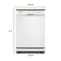 Whirlpool 24" 64dB Portable Dishwasher (WDP370PAHW) - White