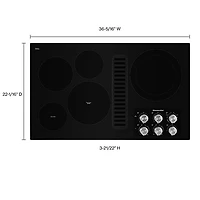 Surface de cuisson électrique lisse de 36 po à 5 éléments de KitchenAid (KCED606GBL) - Noir