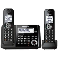 Téléphone sans fil à 2 combinés DECT 6.0 avec répondeur de Panasonic (KXTGF342B)