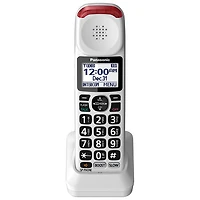 Téléphone amplifié sans fil 1,9 GHz à 1 combiné de Panasonic avec répondeur (KXTGM470W) - Blanc