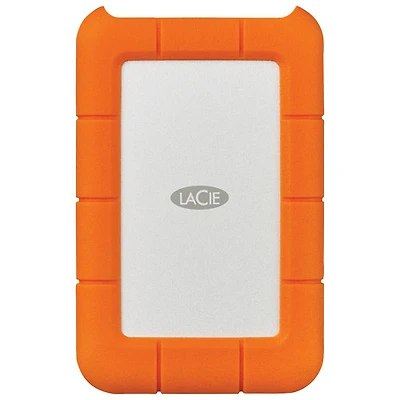 Disque dur externe portatif USB-C Rugged de 1 To de LaCie pour PC/Mac (STFR1000800) - Orange