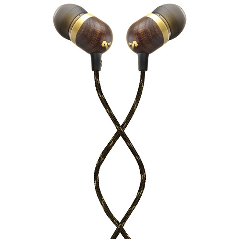 Écouteurs bouton avec micro Smile Jamaica de House of Marley - Laiton