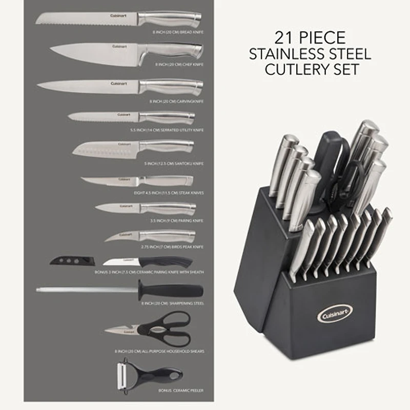 Cuisinart Stainless Steel 21-Piece Knife Block Set (SSC-21CC) - Only at Best Buy