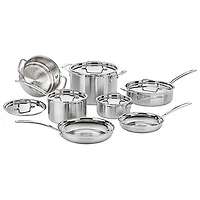 Cuisinart Triple-Ply 12-Piece Multiclad Pro Cookware Set - Stainless Steel