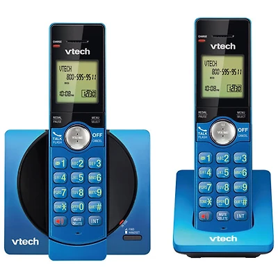 VTech 2-Handset DECT 6.0 Cordless Phone With Caller ID (CS6919-25) - Blue