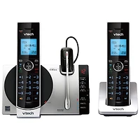 Système téléphonique sans fil DECT 6.0 2 combinés, Bluetooth/afficheur de VTech (DS6771-3) - Argenté