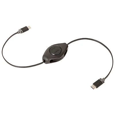 Câble USB de type C à USB de type C rétractable de 1 m (3,3 pi) de ReTrak