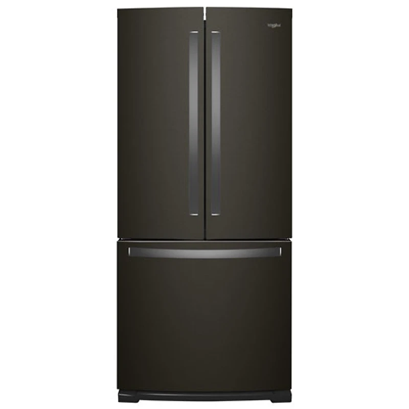 Whirlpool 30" 19.7 CuFt French Door Refrigerator w/ LED Lighting (WRF560SFHV)-Black Stainless Steel