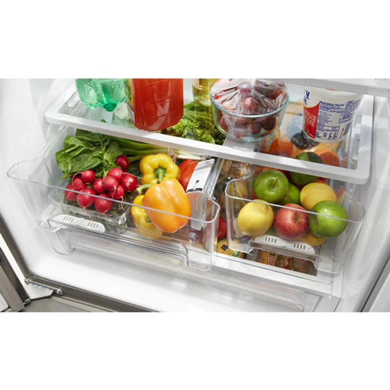 Réfrigérateur à deux portes 19,7 pi3 30 po de Whirlpool avec éclairage DEL (WRF560SFHV) - Inox noir