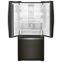 Whirlpool 30" 19.7 CuFt French Door Refrigerator w/ LED Lighting (WRF560SFHV)-Black Stainless Steel