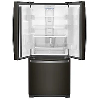 Whirlpool 30" 19.7 CuFt French Door Refrigerator w/ LED Lighting (WRF560SFHV)-Black Stainless Steel