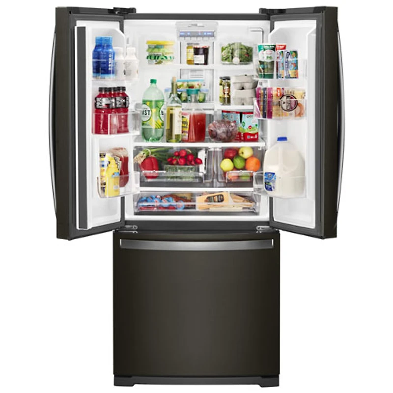 Réfrigérateur à deux portes 19,7 pi3 30 po de Whirlpool avec éclairage DEL (WRF560SFHV) - Inox noir