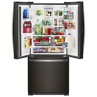 Whirlpool 30" 19.7 CuFt French Door Refrigerator w/ LED Lighting (WRF560SFHV)-Black Stainless Steel