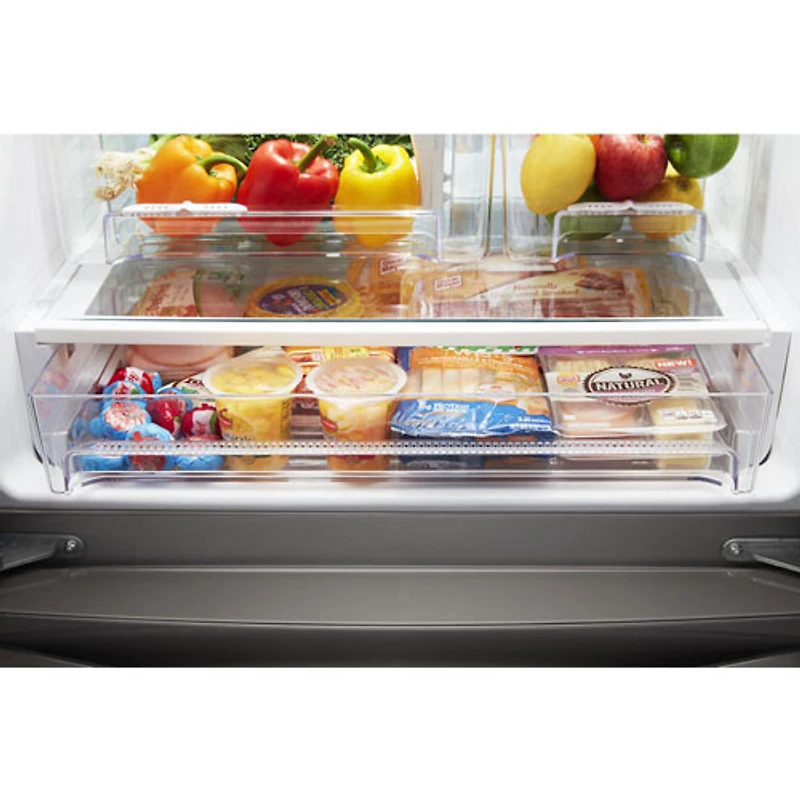 Réfrigérateur à deux portes 19,7 pi3 30 po de Whirlpool avec éclairage DEL (WRF560SFHV) - Inox noir
