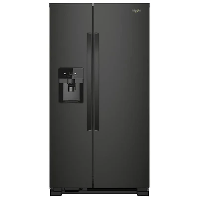 Réfrigérateur côte à côte 21,2 pi³ 33 po/distributeur eau/glaçons de Whirlpool (WRS321SDHB) - Noir