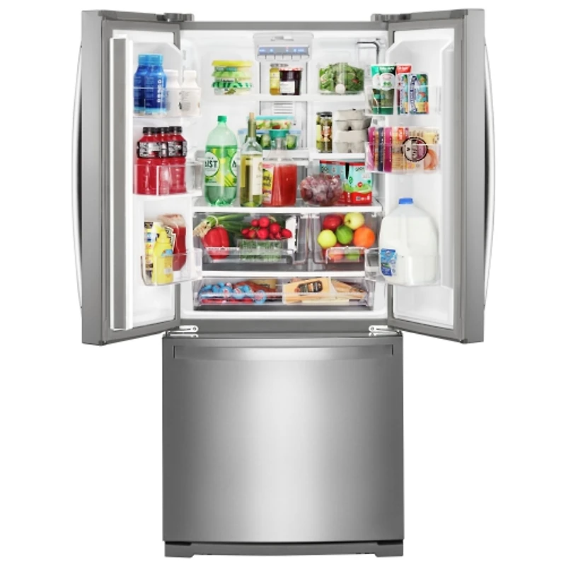 Réfrigérateur à deux portes avec éclairage DEL de 30 po et 19,7 pi³ de Whirlpool (WRF560SFHZ) - Inox