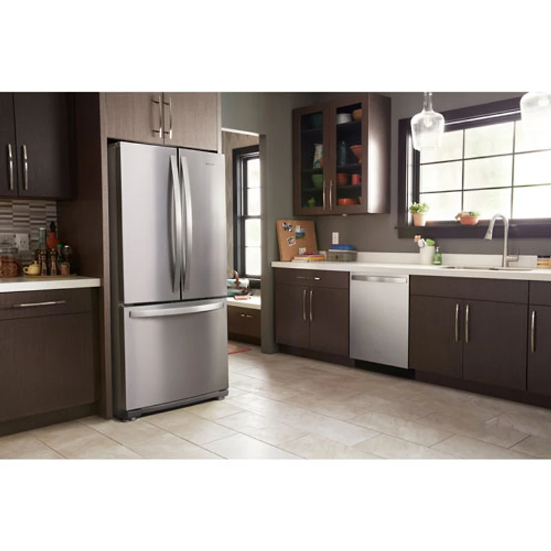 Réfrigérateur à deux portes avec éclairage DEL de 30 po et 19,7 pi³ de Whirlpool (WRF560SFHZ) - Inox