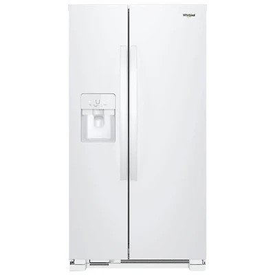 Whirlpool 36" 24.5 Cu. Ft. Side-By-Side Refrigerator w/ Ice Dispenser (WRS325SDHW) - White
