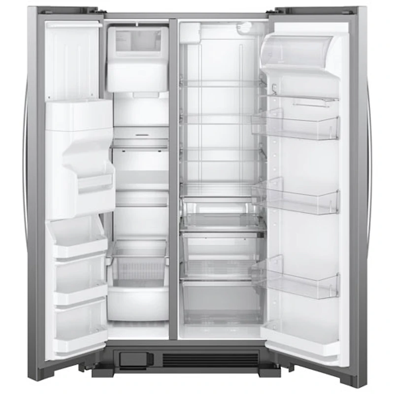 Whirlpool 33" 21.2 Cu. Ft. Side-By-Side Refrigerator with Ice & Water Dispenser - Stainless Steel