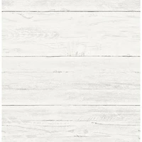 Papier peint Reclaimed Washed Boards d'A-Street Prints - Blanc crème