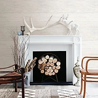 Papier peint Reclaimed Washed Boards d'A-Street Prints - Blanc crème