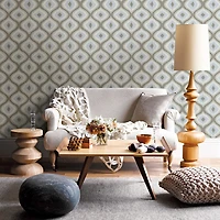 Papier peint Geometrie Abra Ogee d'A-Street Prints - Gris