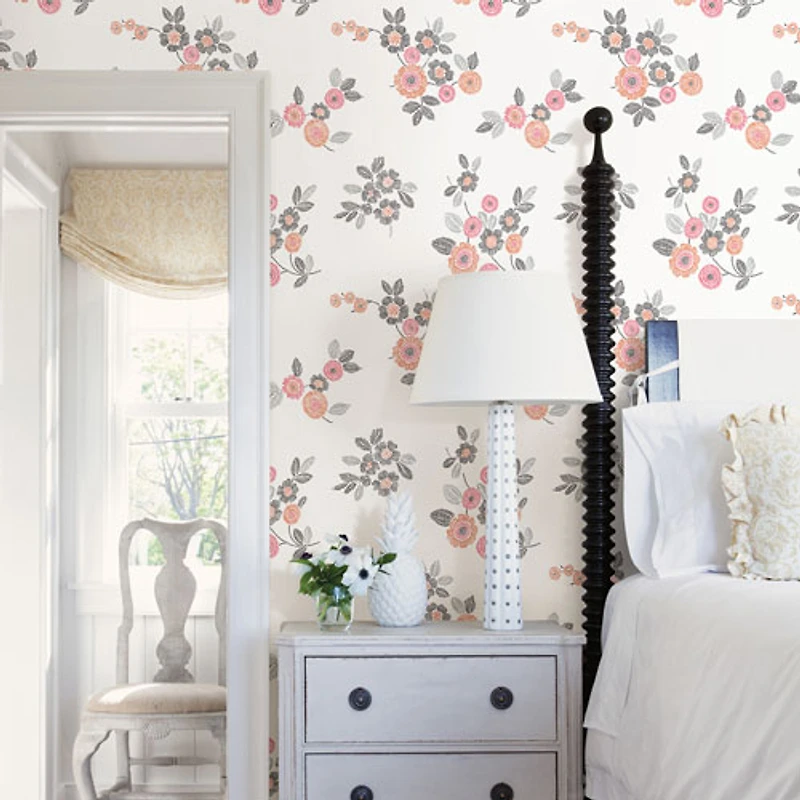 A-Street Prints Solstice Malaga Floral Wallpaper - Pink