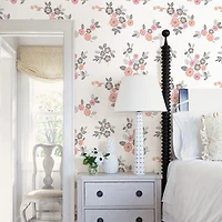 A-Street Prints Solstice Malaga Floral Wallpaper - Pink