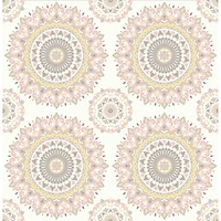 Papier peint Kismet Boho Medallion d'A-Street Prints - Rose pâle