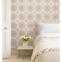 Papier peint Kismet Boho Medallion d'A-Street Prints - Rose pâle